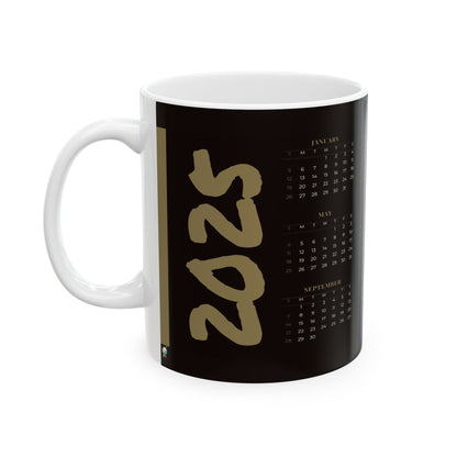 Calendar Mug – Custom Printed Coffee Cup with 2025 Monthly Calendar Design – Unique Gift for Any Occasion